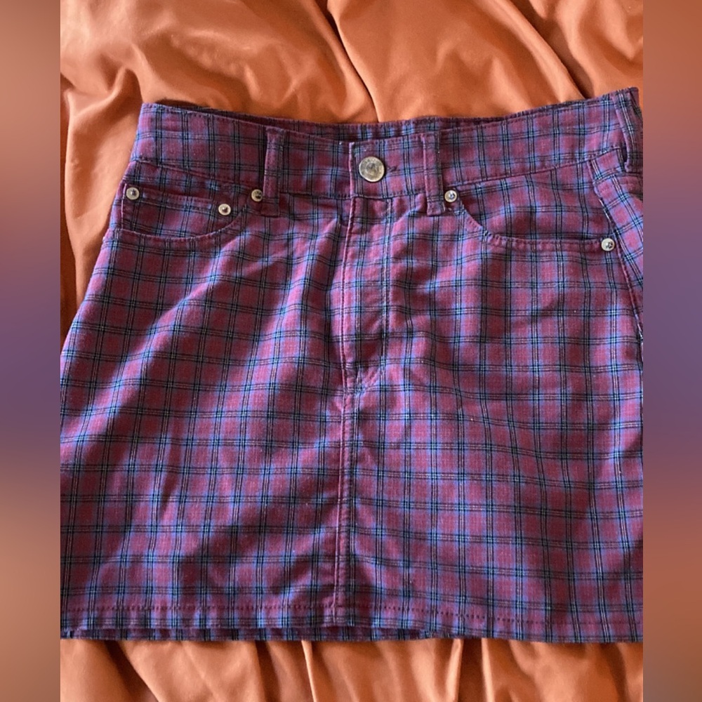 American eagle size 6 high waisted plaid skirt